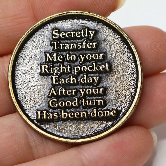 Vintage Boy Scout OWASCO 40th On My Honour Medallion Token Coin Brass Tone - Picture 2 of 5